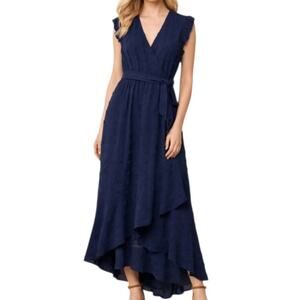 chinese dress ladies Navy Wrap Dress in knee, midi, maxi: Pre Order April
